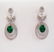 Creation Diamond/Green Garnet Earring 5.50Ct 18k W/g
