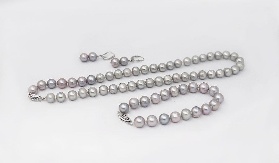 4 Pieces Freshwater Pearl Set 14k White Gold Clasp (1 of 1)