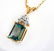 Diamond Blue Zircon Pendant 2.31Ct 14k Y/G - 2