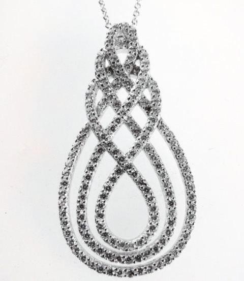 Creation Diamond Pendant 2.85Ct 18k W/g Overlay (1 of 2)