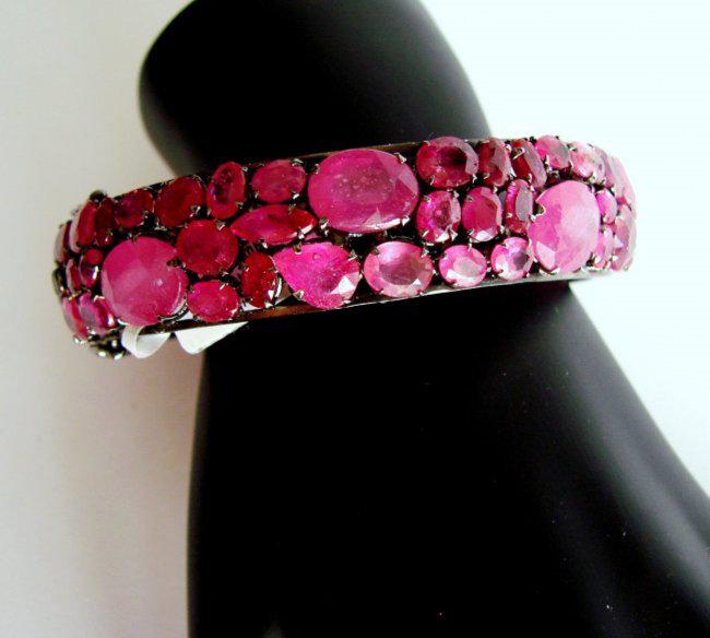 Natural Gems Ruby Bangle 109.42Carat 18k B/g Overlay (1 of 5)