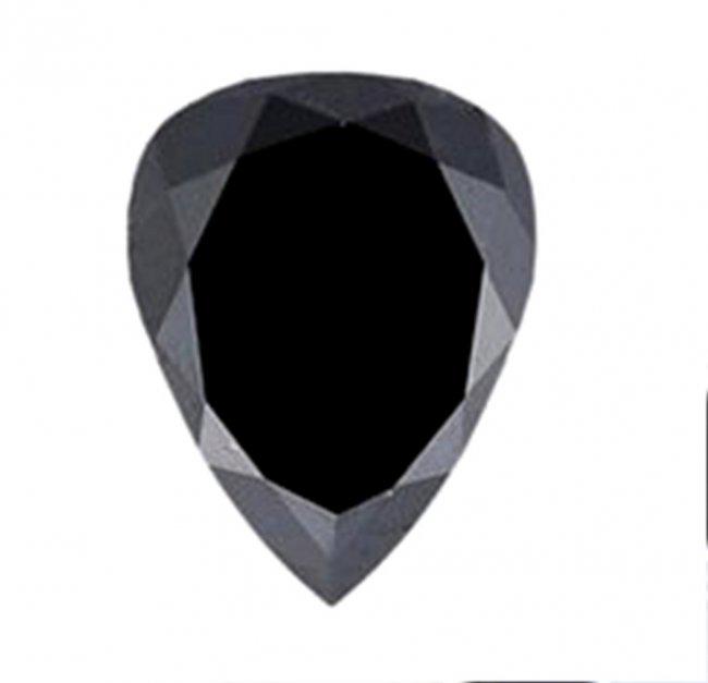 Black Diamond Pear Facet 3.57Ct 11.6x9x6 mm: Gem Type:Natural Black Diamond Weight: 3.57 Carat Measurement: 11.6x9x6 mm Shape/Cut: Pear Facet Clarity: Opaque, Color: Fancy Black Luster: Very good Estimated Value Price: $3,150 Item will come with
