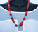 Natural Red Coral/Turquoise Necklace Gold Filled Clasp - 2