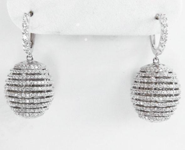 Creation Diamond Dangle Earring 2.45Ct18k W/g Over (1 of 4)