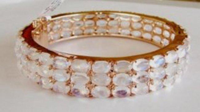 Bangle Nature Moon Stones 60.80Ct 18k R/g Overlay (1 of 4)