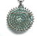 Natural Blue Zircon Pendant 69.30Ct 18k W/G Overlay - 3