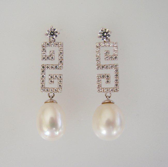 Natural Culture Pearl Creation Diamond 2.65Ct 18k W/g (1 of 3)