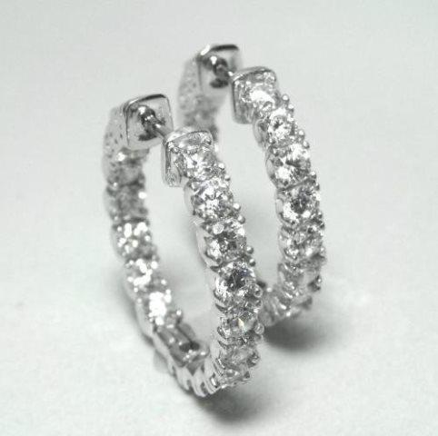 Creation Diamond Hoop Earrings 18k W/G Overlay (1 of 3)