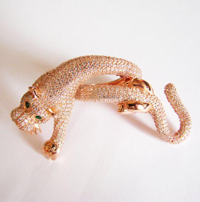 Creation Diamond Juguar Ring 10.26Ct 18k R/g Overaly (1 of 4)