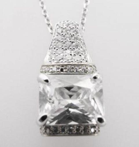 Creation Diamond Pendant 5.10ct 18k W/g Overlay (1 of 3)
