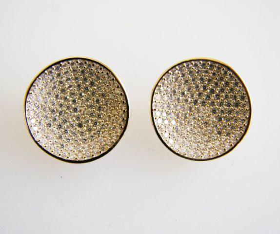 Creation Diamomd Stud Earrings 2.00Ct 18k Y/g Overlay (1 of 3)