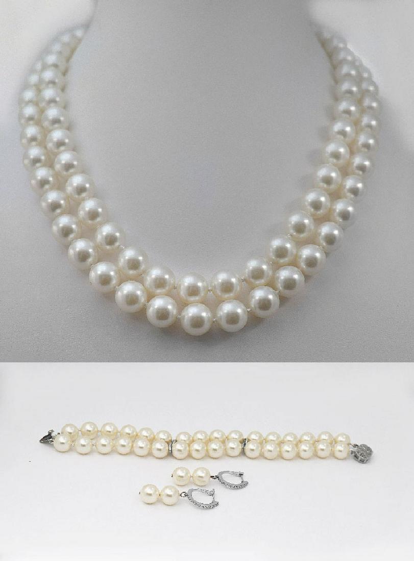 Swarovski Pearl 10mm 2 Layer Set & 925 Silver Clasps (1 of 3)