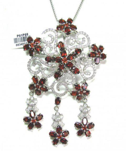 Natural Garnet Pendant 47.15Ct 18k W/g Overlay (1 of 4)