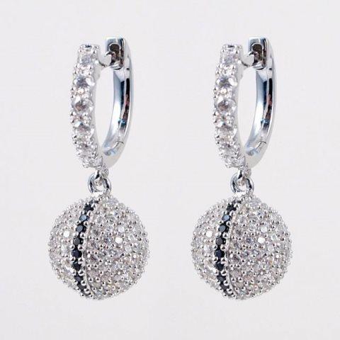 Creation Diamond Ball Earrings 2.25Ct 18k W/g Overlay (1 of 2)