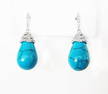 Natural Turquoise Earrings 18.20Ct 18k W/g Overlay