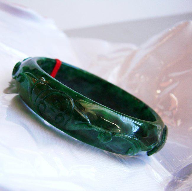 Natural Jade Carved Ruyi Imperial Bangle Grade A (1 of 5)