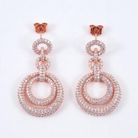 Creation Diamond Earring 4.12Ct 18k R/g Overlay (1 of 3)