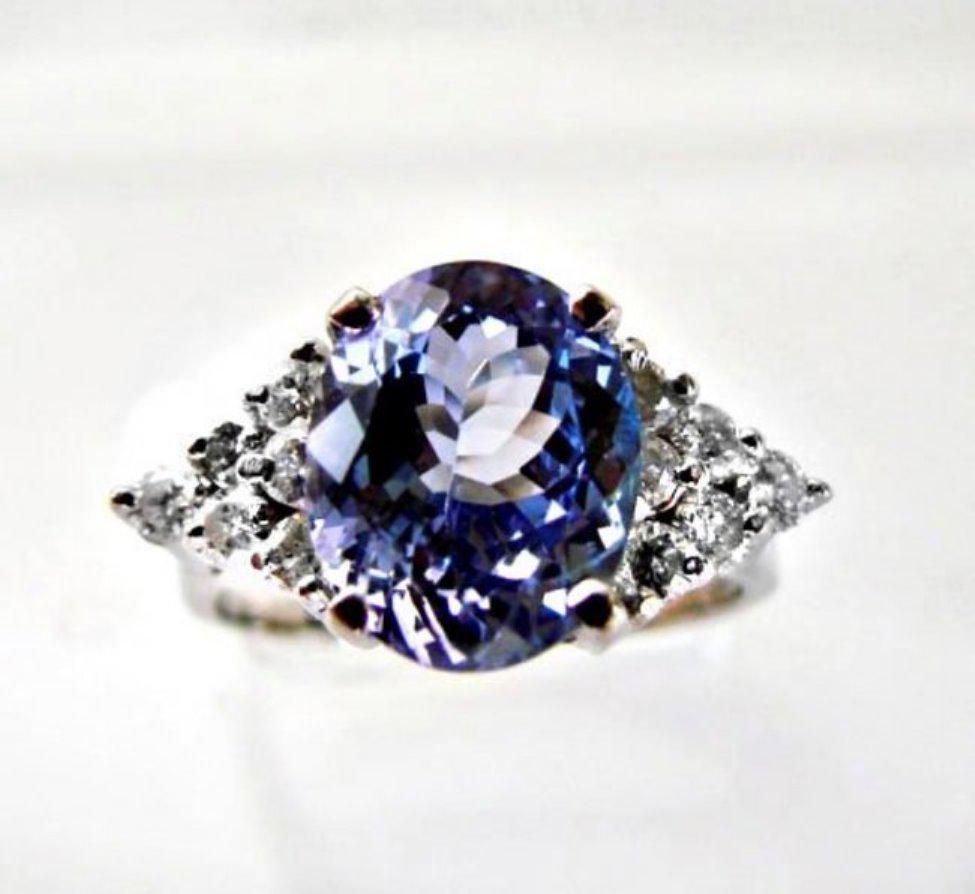Tanzanite & Diamond Ring 3.90Ct 14k W/G (1 of 4)