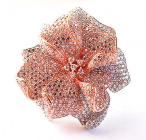 Creation Diamond Ring 6.45Ct 18k R-W/g Overlay (1 of 4)