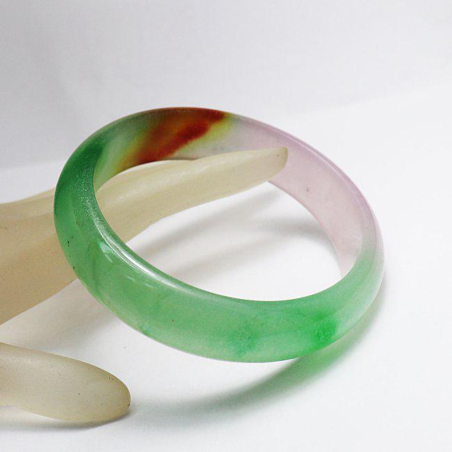 Translucent Solid Multi-Color Chinese Jade Bangle Size: (1 of 5)