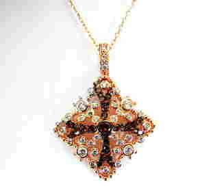 Creation Diamond W-B Pendant 3.37Ct 18k R/g Overlay (1 of 2)