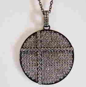 Creation Diamond Circle Pendant 3.94Ct 18k B/g Overlay (1 of 2)
