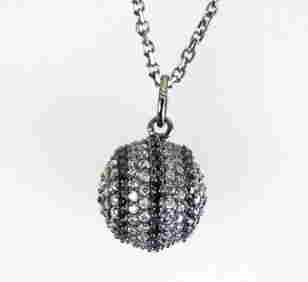 Creation Diamond W/B Pendant 1.80Ct 18k B/g Overlay (1 of 2)