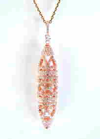 Creation Diamond Pendant Drop 3.20Ct 18k R/G Overlay (1 of 2)
