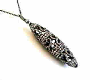 Creation Diamond Pendant Drop 3.20Ct 18k B/G Overlay (1 of 2)