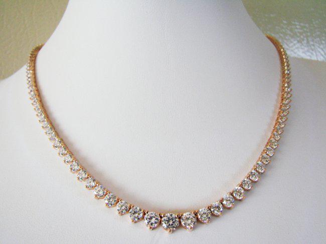 Necklace Diamond Creation 20.00Ct 18k R/g Overlay (1 of 6)