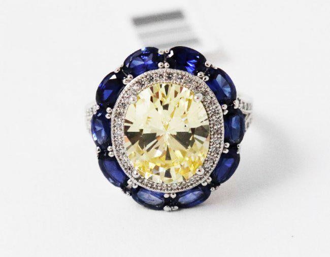 Creation,Diamond/gemstone Ring 22.58Ct 18k W/G Overlay (1 of 3)