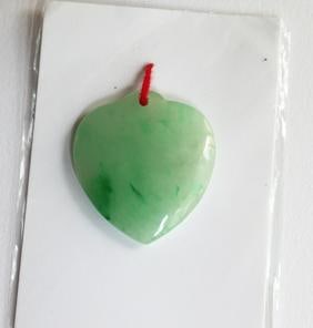 Heart Shape Pendant Natural Jadeite Jade Grade A (1 of 2)