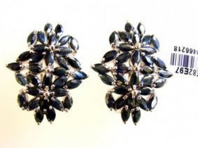 Natural Sapphire Earrings 10.88Ct 18k W/g Overlay (1 of 3)