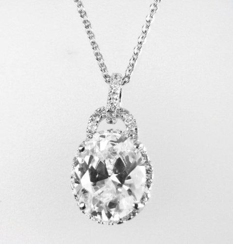 Creation Diamond/ Necklace 3.10CT 18k W/G Overlay (1 of 3)