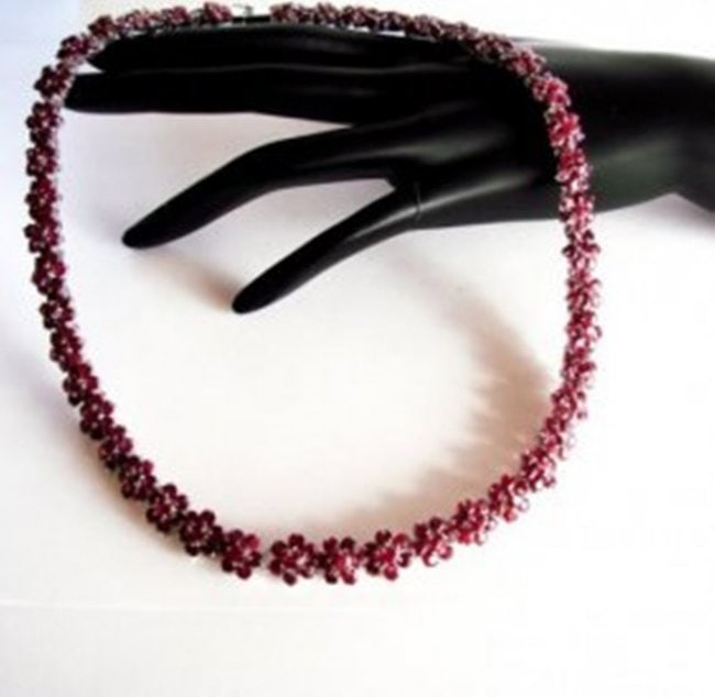 Natural Ruby Necklace 112.09Ct 18K W/G Overlay (1 of 4)