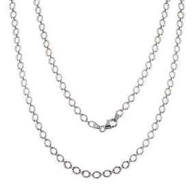 Sterling Silver Diamond Cut 26 inches Chain White