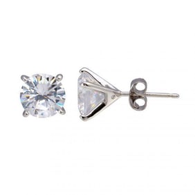 Stud Earrings Creation Diamond 1.52CT18k W/G Overlay