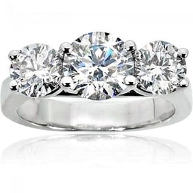 Present Past Future Diamond Ring 2.03Ct 14k White Gold