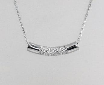 Bar Necklace Creation, Diamond .10 CT 18 K W/g Overlays