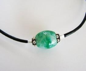 Necklace Jadeite Jade Grade A Cabochon Oval Shape