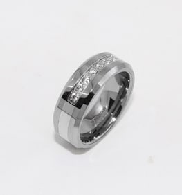 Tungsten Comfort Ring Creation, Diamond .28 Carat