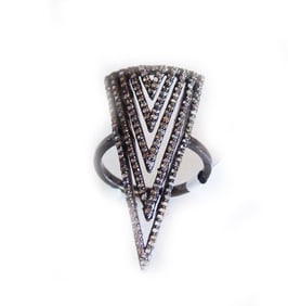 Vintage Inspired Diamond Ring . 67Ct 18K B/g Overlay