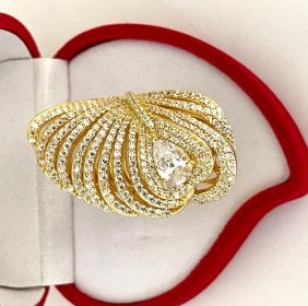 Creation Diamond Rings 3.45Ct 18K Y/g Overlay