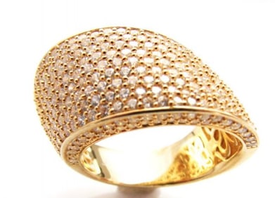 Creation Diamond Ring 3.00Ct 18k Y/g Overlay