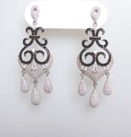 Creation Diamond Chandeliers Ear 3.74Ct 18k W/g Overlay