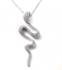 Snake Pendant 2.00 CT 18k W/g overlay 925