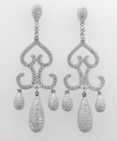 Creation  Diamond Earring 2.75Ct 18k W/G Overlay