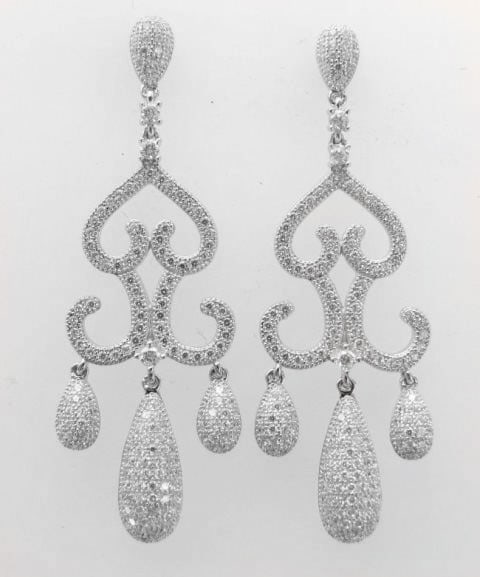 Creation  Diamond Earring 2.75Ct 18k W/G Overlay (1 of 3)