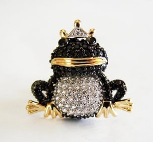 Creation Diamond W/B 1.45 Ct Tie Pin 18k Y/G Overlay