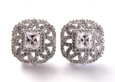 Earring Diamonds Creation 3.25ct 18k W/g Overlay
